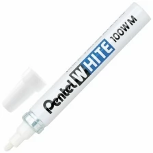 Маркер-краска лаковый PENTEL (Япония) WHITE, 3.9 мм, белый, алюминиевый корпус, X100W-M