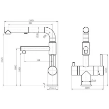 Смеситель для кухни под фильтр ZorG Sanitary SZR-3216 BRONZE