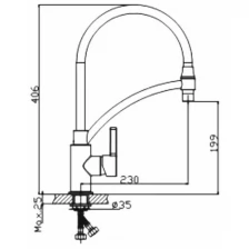 Смеситель для кухни Haiba HB73643-8. Излив гибкий, белыйхром