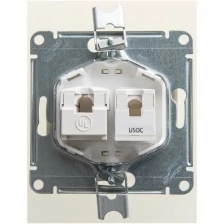 SE Glossa Перламутр Розетка 2-ая компьютерная RJ45+RJ45, кат.5E