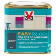 Лак акриловый V33 EASY RELOOK 113415, для мебели, полуглянец, морская волна, 0,5л