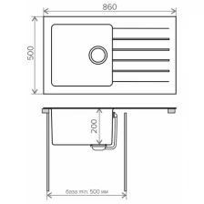 Кухонная мойка TOLERO Twist TTS-860 (№923 (Белый))