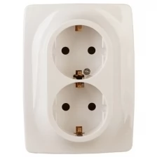 Розетка Эра 12 2X2P+E Schuko 16A-250В IP20 Ivory 12-2116-02 / Б0029239