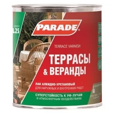 Лак алкидно-уретановый PARADE L25 Террасы & Веранды глянцевый 2,5л