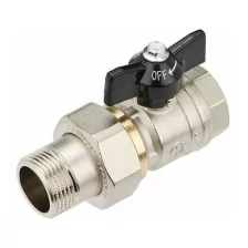 Кран шаровый 1/2" стандарт нар.-вн. бабочка (со сгоном) General Fittings (7S00M5N040402A)