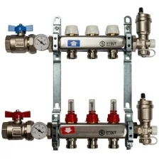 Коллектор из нержавеющей стали в сборе с расходомерами 3 вых. (Stout)