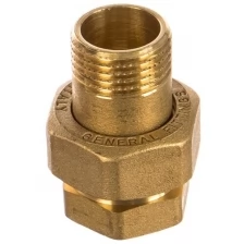 Соединитель GENERAL FITTINGS прямой с накидной гайкой, латунь, г/ш, 1/2″