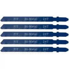 Набор пилок лобзиковых FIT BI-METAL по металлу, 24Т, 5 шт