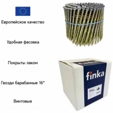 Барабанные гвозди Finka 3.1x90 BK Screw, 1600 шт. Fn3190bks