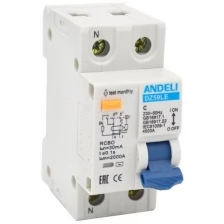 Дифференциальный автомат ANDELI DZ59LE-40 1P+N 25A 30mA х-ка С 4.5kA ADL02-054