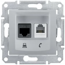 Механизм розетки комп. + телеф. 1-м СП Sedna RJ11 + RJ45 алюм. SchE SDN5100160 (Цена за: 1 шт.)